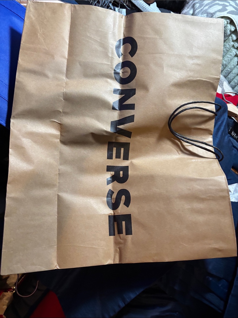 Converse Brown Paper Tote with Black Logo and Handles